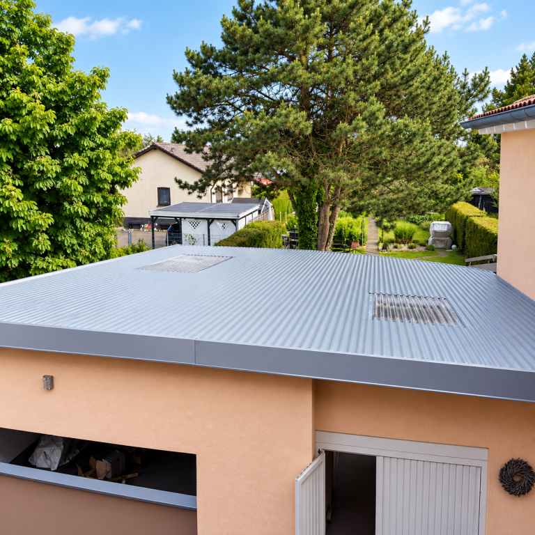Garagendach mit wasserdichter AluClick Aluminiumfläche