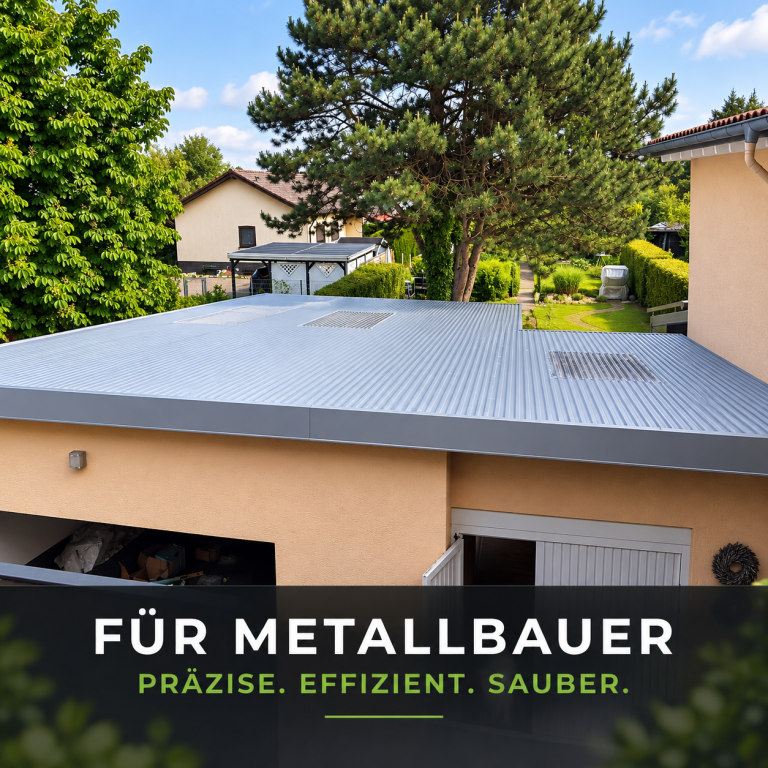 AluClick Garagendach mit wasserdichter Aluminiumfläche für Metallbauer
