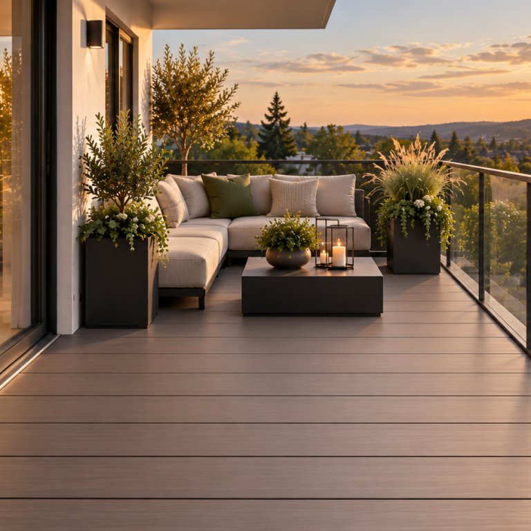 Moderner Balkon mit AluClick Aluminiumdielen